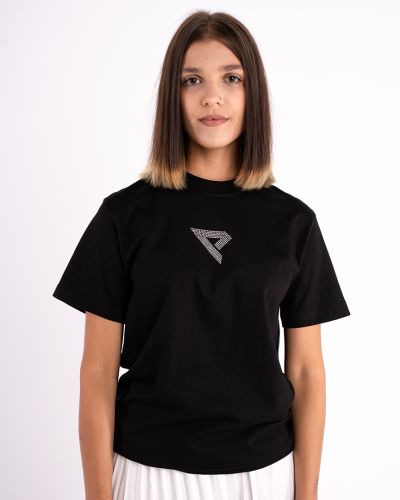 T-shirt E crystals czarny 