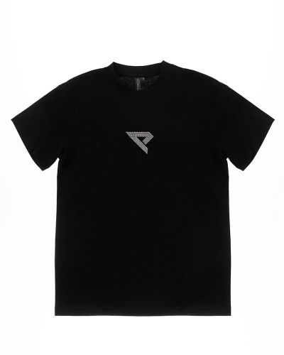 T-shirt E crystals czarny