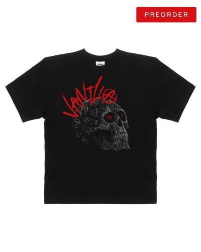 T-shirt Vanilla Skull oversize czarny