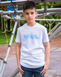 T-shirt KIDS Poly niebieski biały