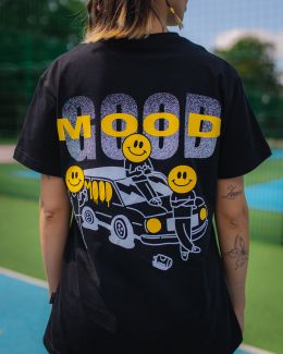 T-shirt Dobry Mood Smileys czarny oversieze