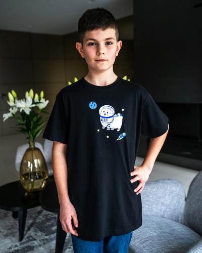 T-Shirt KIDS Chmurka Astronautka Czarny