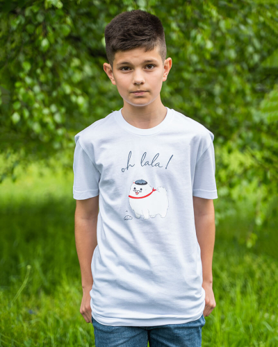 T-shirt KIDS Chmurka Oh la la biały 