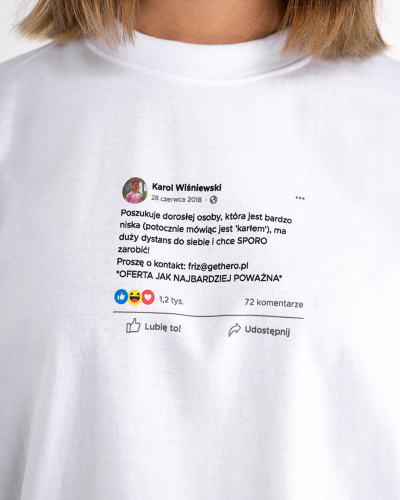 T-shirt Poszukuję biały